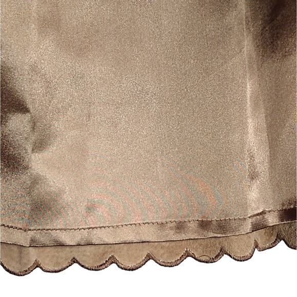 90's Vintage Tan Suede Skirt size 8 High Waisted A-line with Scalloped Hem - Picture 4 of 5